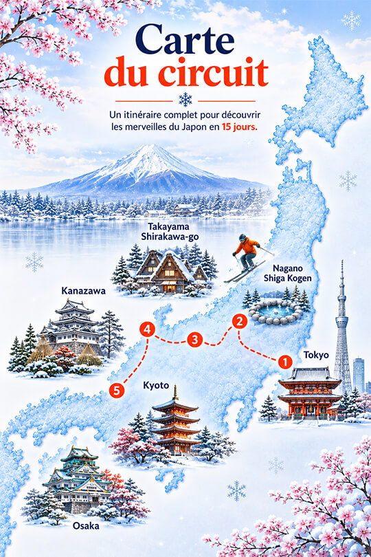 Japon en petit Groupe hiver 2027 - Carte